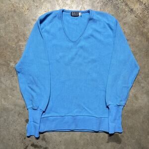 Vintage 70s Wallachs Blue Round Neck Sweater